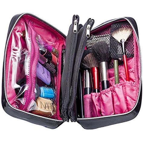 makeup brush travel bag|travel makeup bag with compartments.